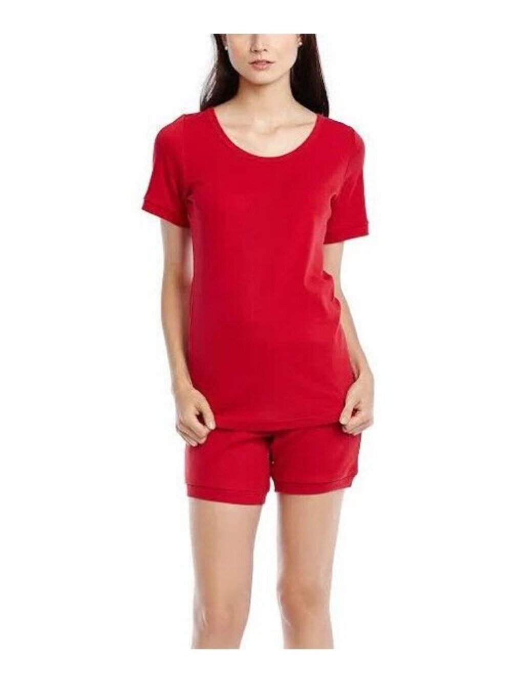 Leveret Pajama Set 2 Piece PJ Set 100% Cotton Sleep Shorts Sleepwear Red XS